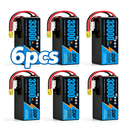DXF SEMI-SOLID 12S 44.4V 33000mAh 5C Soft Case LiPo Battery with 8AWG Wire for Toy Cars, Boats, UAVs & Drones (1-6 Pack)