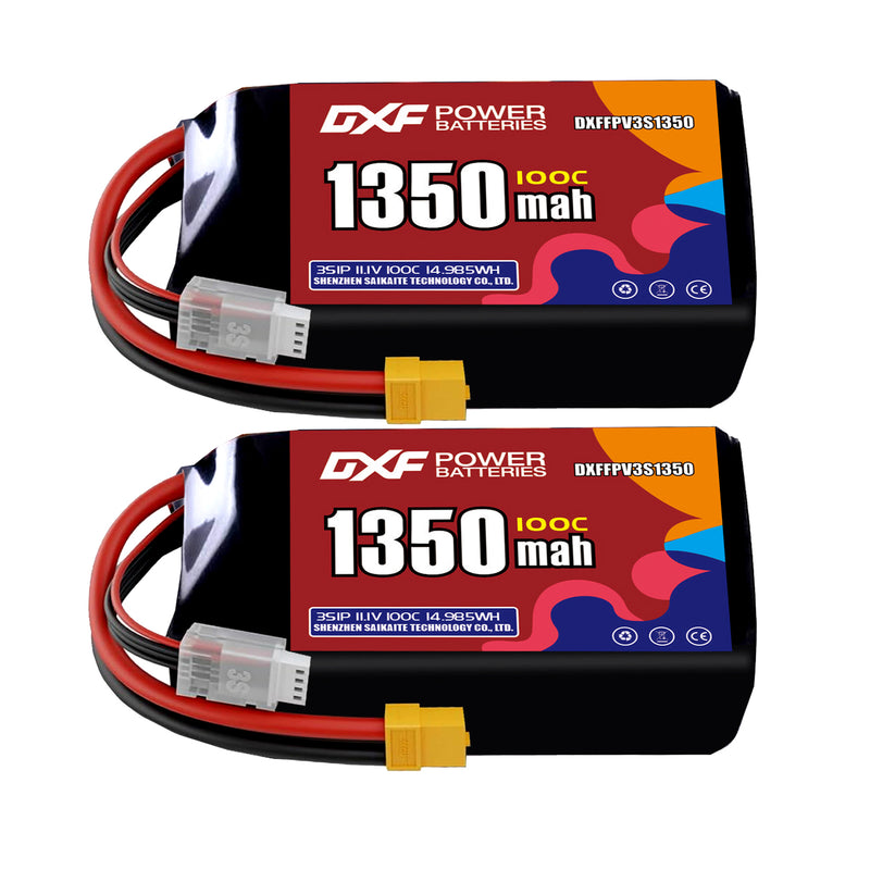 DXF 1350mAh 3S 100C 11.1V Lipo Battery Pack for FPV LiPo Battery