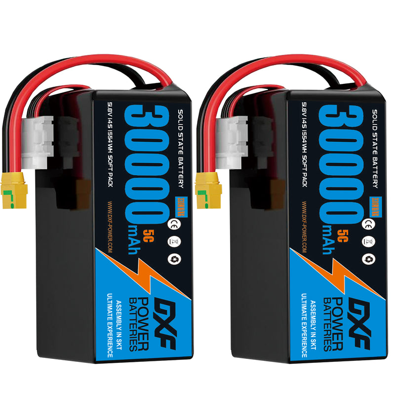 (CN)DXF 14S Lipo Battery 51.8V 10C 30000mAh Soft Case Battery  for Drone UAV FPV Car Truck Tank RC Semi solidstate Battery Racing Hobby