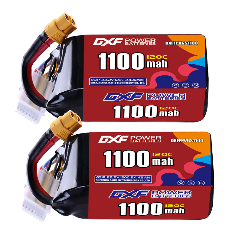 DXF 1100mAh 6S 120C 22.2V Lipo Battery Pack for FPV LiPo Battery