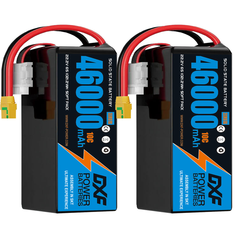 (CN)DXF 12S Lipo Battery 44.4V 10C 46000mAh Soft Case Battery  for Drone UAV FPV Car Truck Tank RC Semi solidstate Battery Racing Hobby