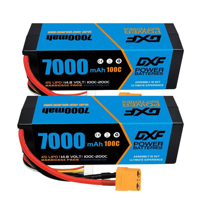 (PL)DXF Lipo Battery 4S 14.8V 7000mAh 100C/200C HardCase Lipo Battery for RC HPI HSP 1/8 1/10 Buggy RC Car Truck