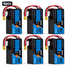 DXF SEMI-SOLID 12S 46.2V 80000mAh 15C Soft Case LiPo Battery with 8AWG Wire for Toy Cars, Boats, UAVs & Drones (1-6 Pack)
