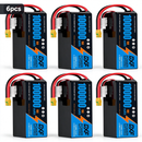 DXF 6S 23.1V 100000mAh 15C Soft Case LiHV Battery with 8AWG Wire for Toy Cars, Boats, UAVs & Drones (1-6 Pack)