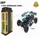 DXF LiPo Battery 2S2P HV 7.6V 6300mAh 130C Graphene NGP Plus Gold Version with 5mm Bullet / EC5 / T / TRX / XT60 / XT90 / XT150 / Q8s Plug for RC 1/10 1/8 Scale Car Racing
