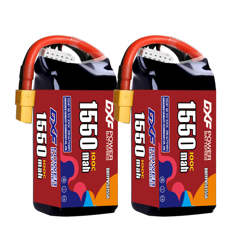 DXF 1550mAh 5S 100C 18.5V Lipo Battery Pack for FPV LiPo Battery