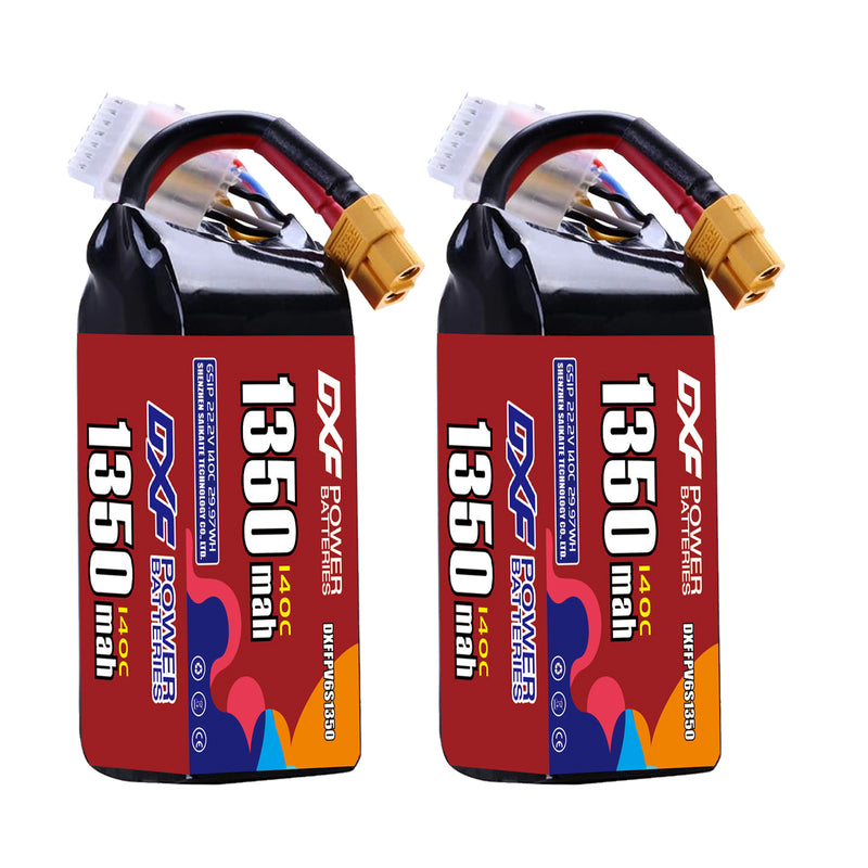 DXF 1350mAh 6S 140C 22.2V Lipo Battery Pack for FPV LiPo Battery