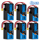 DXF SEMI-SOLID 12S 44.4V 33000mAh 10C Soft Case LiPo Battery with 8AWG Wire for Toy Cars, Boats, UAVs & Drones (1-6 Pack)