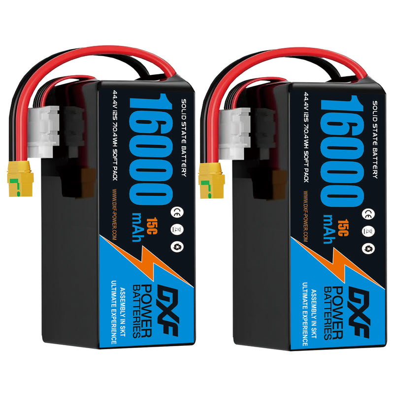 (CN)DXF 12S Lipo Battery 44.4V 15C 16000mAh Soft Case Battery  for Drone UAV FPV Car Truck Tank RC Semi solidstate Battery Racing Hobby