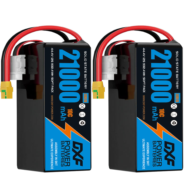 (CN)DXF 12S Lipo Battery 44.4V 10C 21000mAh Soft Case Battery  for Drone UAV FPV Car Truck Tank RC Semi solidstate Battery Racing Hobby
