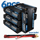 DXF BLUE Series 2S HV 7.6V 7000mAh 140C Graphene 5mm Shorty Hardcase LiPo with Deans/T-Plug (1-6 Pack)
