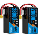 DXF SEMI-SOLID 14S 53.9V 28000mAh 15C Soft Case LiPo Battery with 8AWG Wire for Toy Cars, Boats, UAVs & Drones (1-6 Pack)