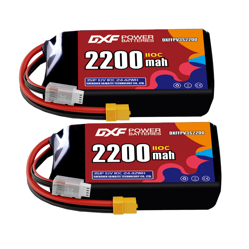 DXF 2200mAh 3S 110C 11.1V Lipo Battery Pack for FPV LiPo Battery