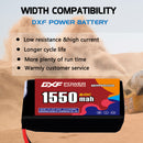 DXF LiPo Battery 4S HV 15.2V 1550mAh 60C with PH2.0 / JST / XT30 / SM / XT60 / EC5 / XT90 for FPV Drone Whoop Micro Racing