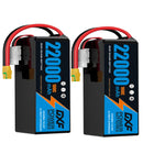 DXF LiPo Battery 6S HV 22.8V 22000mAh 100C Graphene Softcase Blue with EC5 / T / TRX / XT60 / XT90 / XT150 / Q8s Plug for RC 1/8 1/10 Buggy Truck Car Off-Road Drone