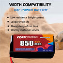 DXF 1S 3.7V 850mAh 80C LiPo Battery for FPV Micro Drones (PH2.0 / JST / XT30 / SM / XT60 / EC5 / XT90 Options)