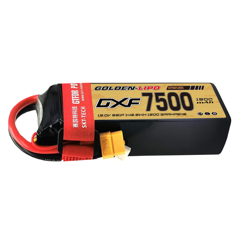 (CN)DXF 5S Lipo Battery 19.0V 150C 7500mAh Soft Case Battery with EC5 XT90 Connector for Car Truck Tank RC Buggy Truggy Racing Hobby