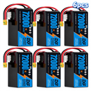 DXF 12S 44.4V 72000mAh 5C Soft Case LiPo Battery with 8AWG Wire for Toy Cars, Boats, UAVs & Drones (1-6 Pack)