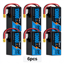 DXF SEMI-SOLID 12S 44.4V 13000mAh 10C Soft Case LiPo Battery with 8AWG Wire for UAVs & Drones (1-6 Pack)