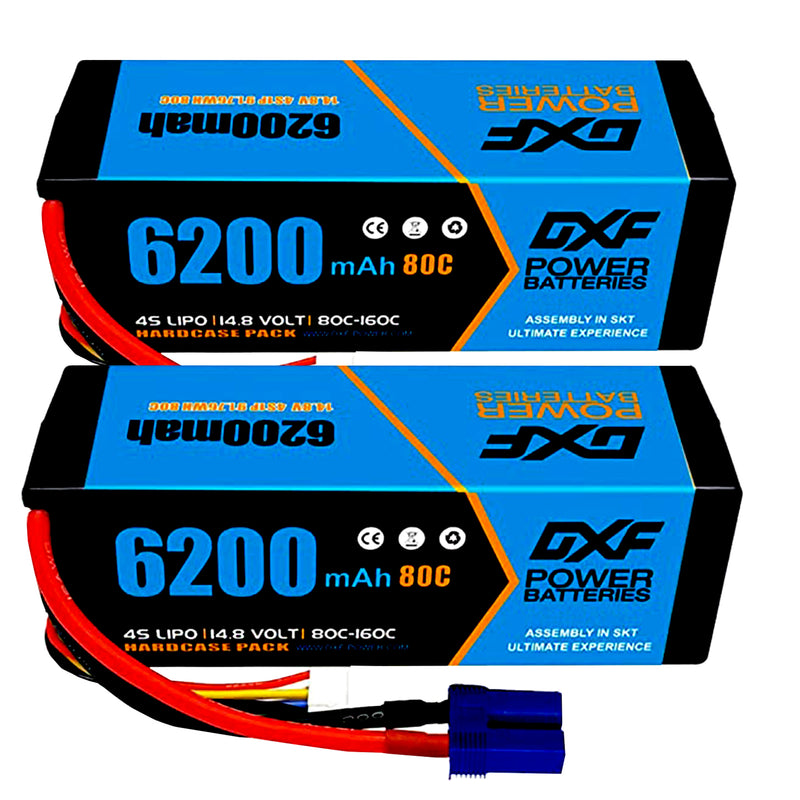(EU)DXF Lipo Battery 4S 14.8V 6200MAH 80C  lipo Hardcase EC5 Plug for Rc 1/8 1/10 Buggy Truck Car Off-Road Drone