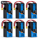 DXF SEMI-SOLID 14S 53.9V 34000mAh 15C Soft Case LiPo Battery with 8AWG Wire for Toy Cars, Boats, UAVs & Drones (1-6 Pack)