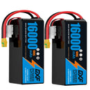 DXF LiPo Battery 6S HV 22.8V 16000mAh 100C Graphene Softcase Blue with EC5 / T / TRX / XT60 / XT90 / XT150 / Q8s Plug for RC 1/8 1/10 Buggy Truck Car Off-Road Drone