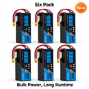 DXF 6S 22.2V 9000mAh 100C Soft Case LiPo Battery with 10AWG Wire for Toy Cars, Boats, UAVs & Drones (1-6 Pack)