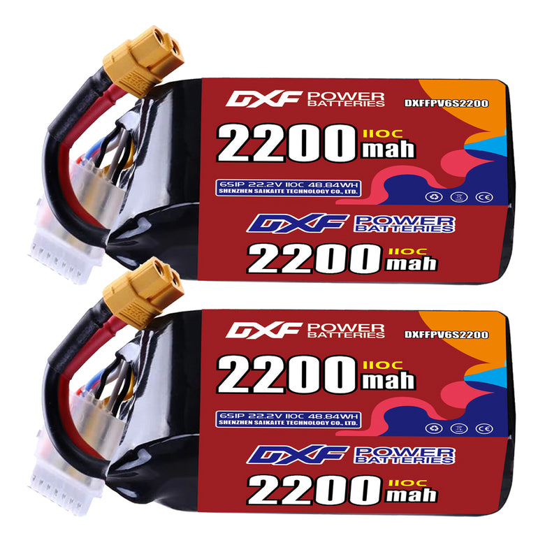 DXF 2200mAh 6S 110C 22.2V Lipo Battery Pack for FPV LiPo Battery