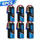 DXF 6S 22.2V 7000mAh 100C Softcase LiPo Battery with EC5 & 10AWG Wire for 1/8 RC Cars (1-6 Pack)
