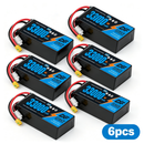 DXF 6S 22.2V 33000mAh 5C Soft Case LiPo Battery with 8AWG Wire for Toy Cars, Boats, UAVs & Drones (1-6 Pack)
