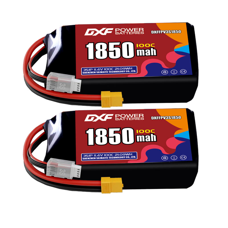 DXF 1850mAh 3S 100C 11.1V Lipo Battery Pack for FPV LiPo Battery