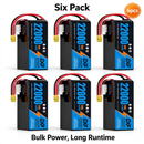 DXF 6S 22.2V 22000mAh 100C Soft Case LiPo Battery with 10AWG Wire for Toy Cars, Boats, UAVs & Drones (1-6 Pack)