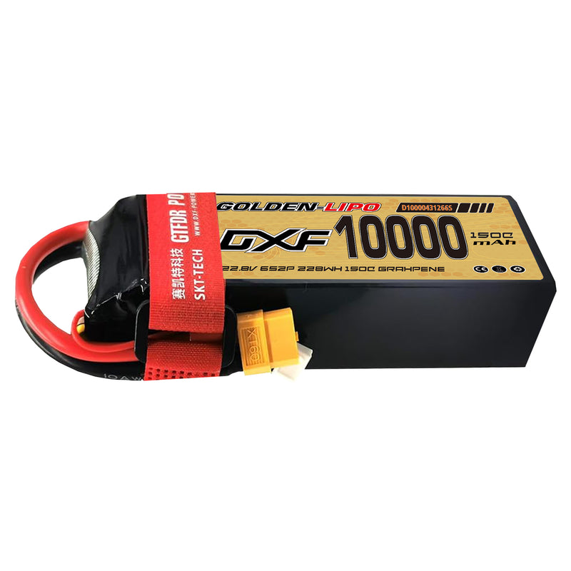 (CN)DXF 6S Lipo Battery 22.8V 150C 10000mAh Soft Case Battery with EC5 XT90 Connector for Car Truck Tank RC Buggy Truggy Racing Hobby