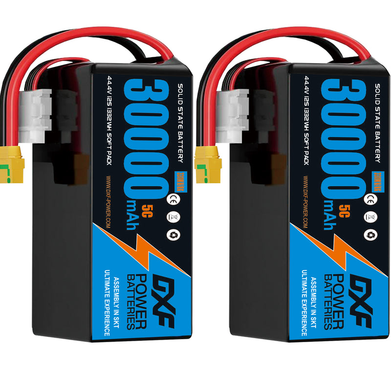 (CN)DXF 12S Lipo Battery 44.4V 10C 30000mAh Soft Case Battery  for Drone UAV FPV Car Truck Tank RC Semi solidstate Battery Racing Hobby