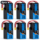 DXF 6S 23.1V 34000mAh 15C Soft Case LiPo Battery with 8AWG Wire for Toy Cars, Boats, UAVs & Drones (1-6 Pack)
