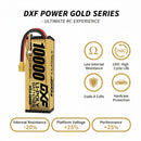 DXF LiPo Battery 4S HV 15.2V 9200mAh 140C Graphene Hardcase Gold with EC5 / T / TRX / XT60 / XT90 / XT150 / Q8s Plug for RC 1/8 1/10 Buggy Truck Car Off-Road Drone