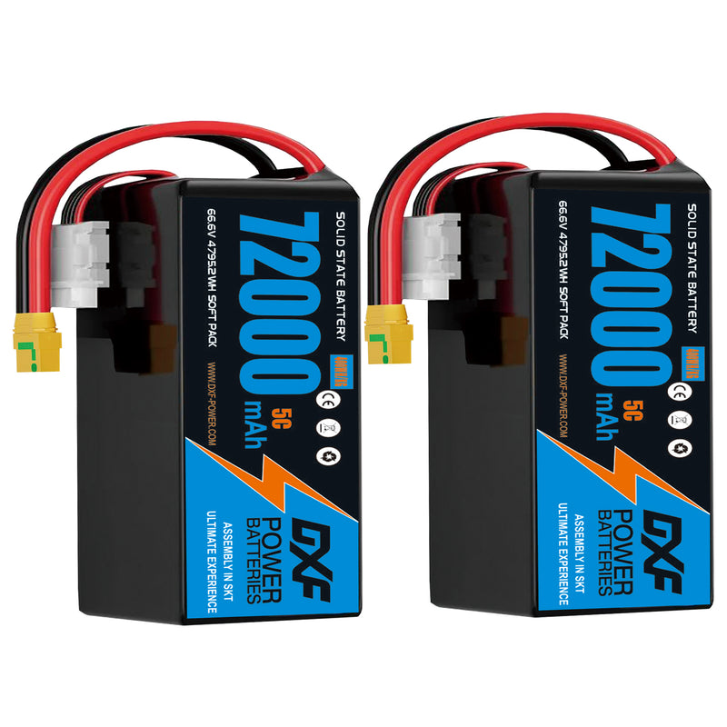 (CN)DXF 18S Lipo Battery 66.6V 5C 72000mAh Soft Case Battery  for Drone UAV FPV Car Truck Tank RC Semi solidstate Battery Racing Hobby