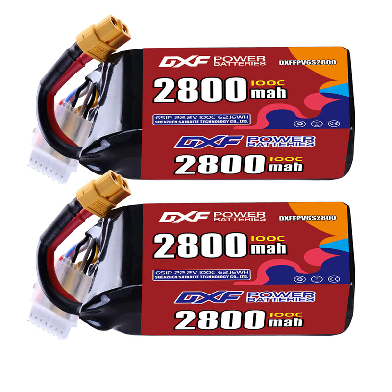 DXF 2800mAh 6S 100C 22.2V Lipo Battery Pack for FPV LiPo Battery