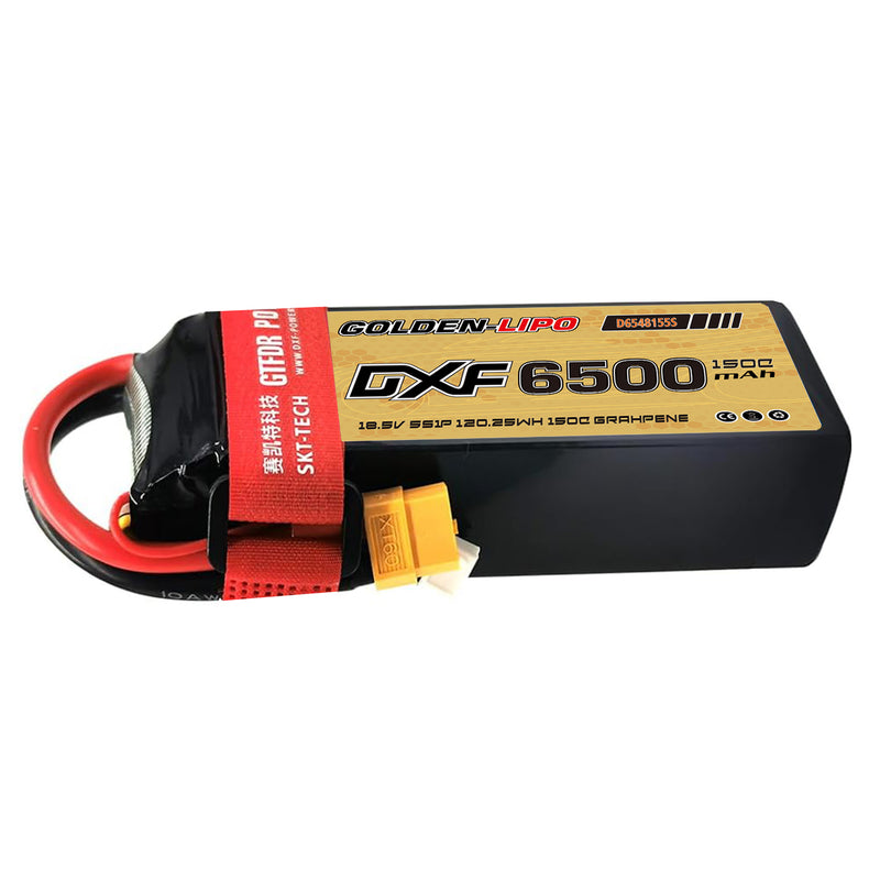 (CN)DXF 5S Lipo Battery 18.5V 150C 6500mAh Soft Case Battery with EC5 XT90 Connector for Car Truck Tank RC Buggy Truggy Racing Hobby
