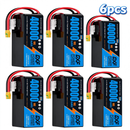 DXF SEMI-SOLID 12S 44.4V 46000mAh 10C Soft Case LiPo Battery with 8AWG Wire for Toy Cars, Boats, UAVs & Drones (1-6 Pack)