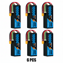 DXF 6S 22.2V 10000mAh 100C Softcase LiPo Battery with 10AWG XT60 for 1/8 RC Cars, Trucks, Buggies, Helicopters (1-6 Pack Available)