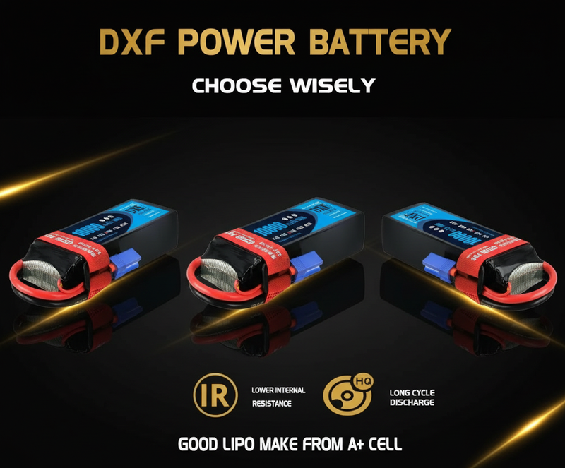 DXF 4S LiPo Battery 14.8V 10000mAh 100C with Deans/XT90/EC5 for RC 1/8 1/10 Car Truck Tank