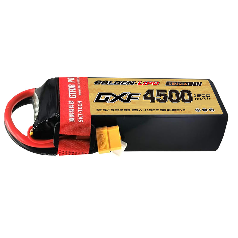 (CN)DXF 5S Lipo Battery 18.5V 150C 4500mAh Soft Case Battery with EC5 XT90 Connector for Car Truck Tank RC Buggy Truggy Racing Hobby
