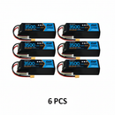 DXF 4S 14.8V 3500mAh 100C Softcase LiPo Battery with 10AWG XT60 for 1/8 1/10 RC Cars, Trucks, Buggies (2/4/6 Pack Available)