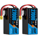 DXF 6S 22.2V 27000mAh 10C Soft Case LiPo Battery with 8AWG Wire for Toy Cars, Boats, UAVs & Drones (1-6 Pack)