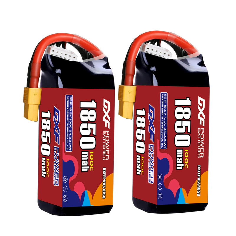 DXF 1850mAh 5S 100C 18.5V Lipo Battery Pack for FPV LiPo Battery