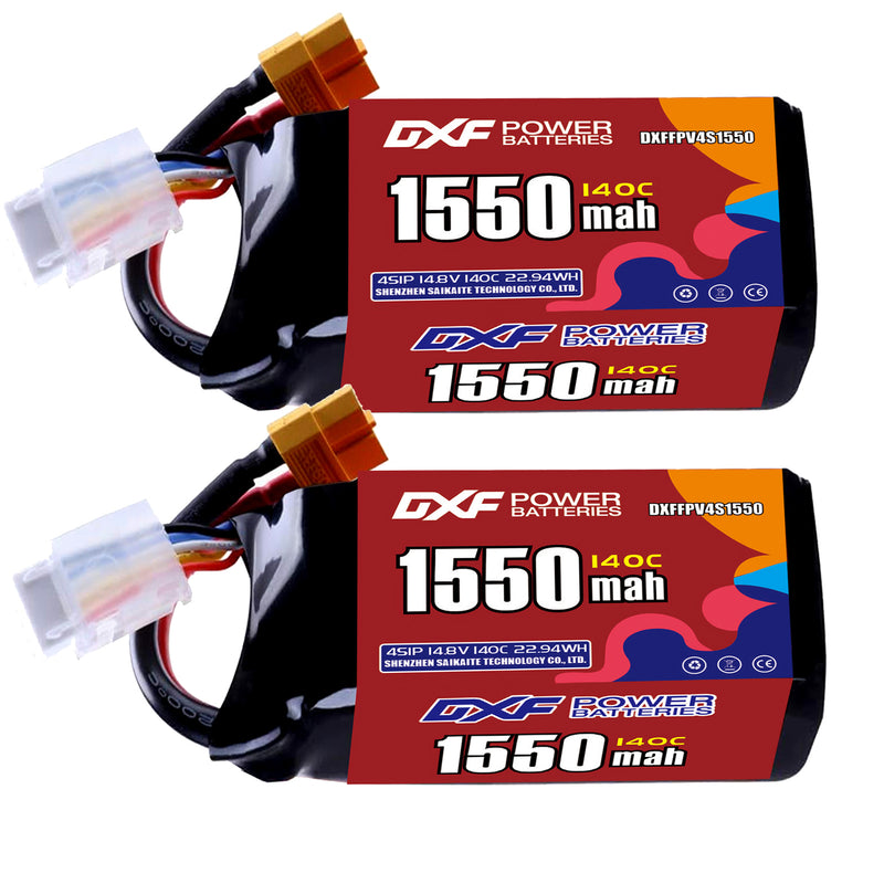 DXF 1550mAh 4S 140C 14.8V Lipo Battery Pack for FPV LiPo Battery