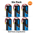 DXF 6S 22.2V 8000mAh 100C Soft Case LiPo Battery with 10AWG Wire for Toy Cars, Boats, UAVs & Drones (1-6 Pack)