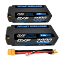 DXF LiPo Battery 2S2P HV 7.6V 7000mAh 150C Graphene Gray with 5mm Bullet / EC5 / T / TRX / XT60 / XT90 / XT150 / Q8s Plug for RC 1/10 1/8 1/5 Scale Car Racing