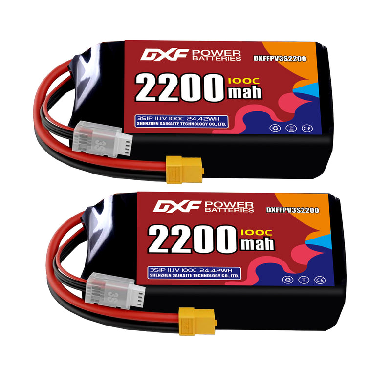 DXF 2200mAh 3S 100C 11.1V Lipo Battery Pack for FPV LiPo Battery